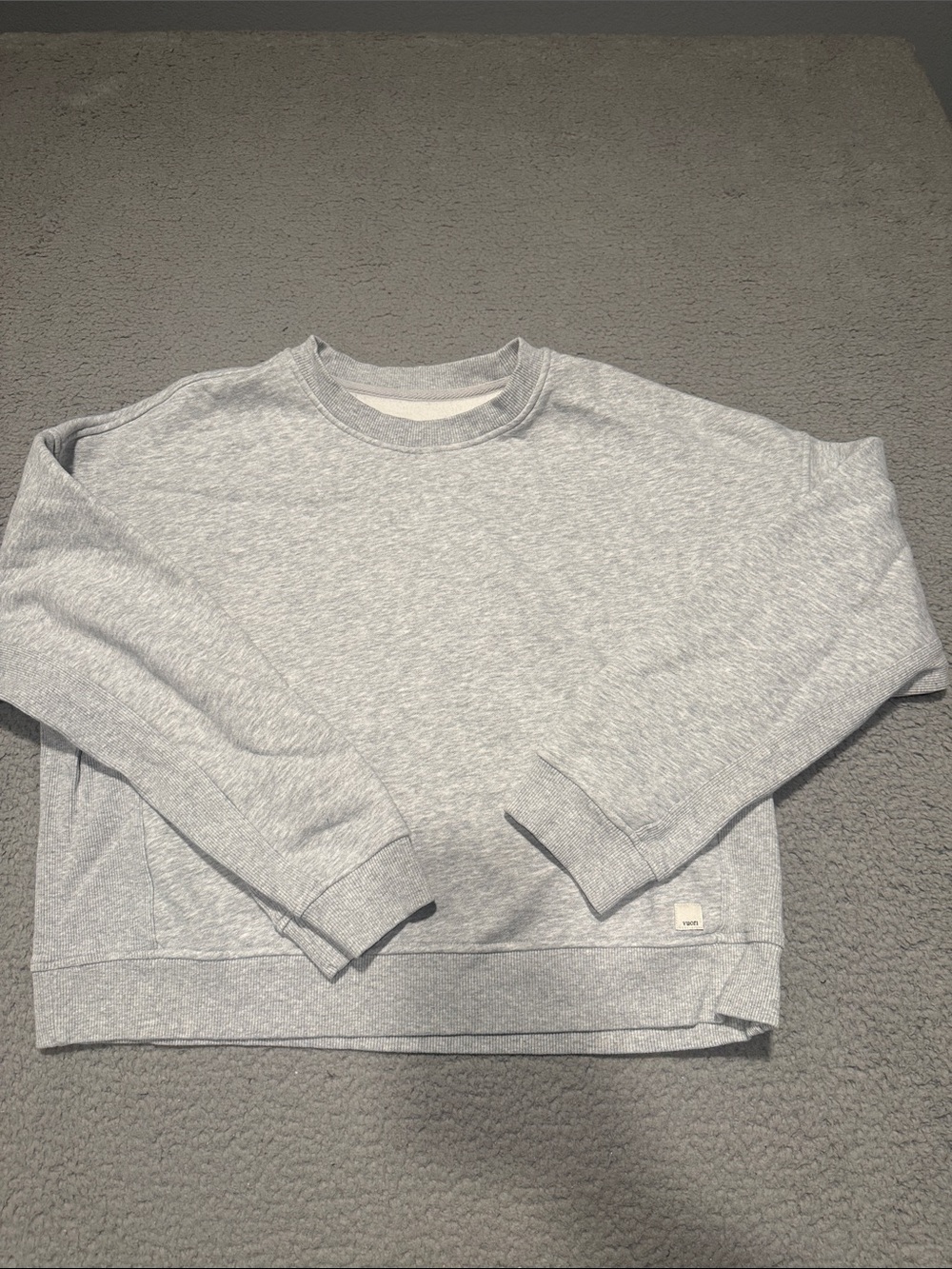 VUORI WomenLight Heather Gray Crewneck Sweater - Minimal Everyday Pullover Size